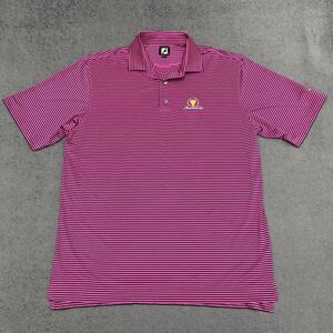 Footjoy FJ Golf Polo Shirt Mens Size XL Striped Presidents Cup Liberty National